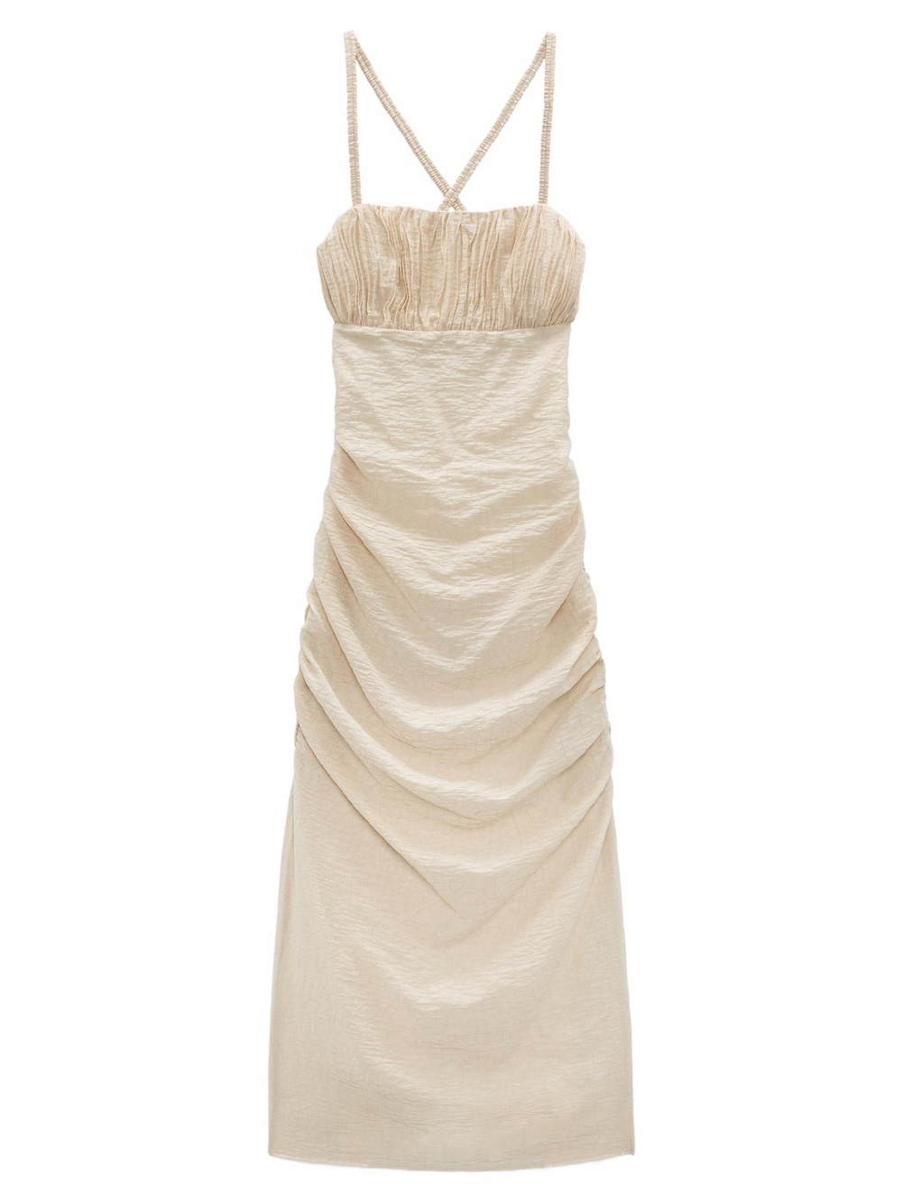 NWT Zara midi dress with draped detail S